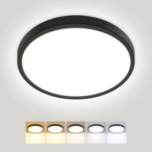 Peasur Bathroom Light, 3000K/3500K/4000K/5000K/6500K 5 Color Temperature LED Ceiling Light, 15W 1500LM, IP54 Waterproof, Round, Small, Modern, Flush