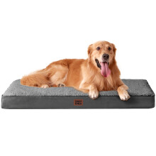 EHEYCIGA Orthopedic Extra Large Dog Bed Mattress XL with Removable Washable Cover for Crate, Grey, 112x81x9cm