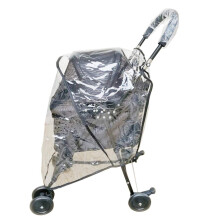 GeKLok Dog Stroller Cover, Dog Pram Rain Cover, Foldable Waterproof Transparent with Rear Side Entry, Ventilation Holes For Pet Dog Cat Buggy