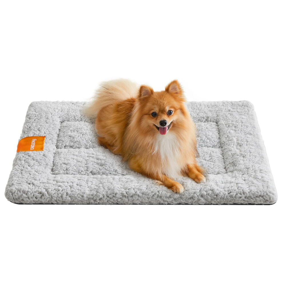 Feandrea Warm Dog Cat Bed, Dog Mattress For Crate, Pet Blanket For Dogs And Cats, 60 X 45 Cm, S, Machine Washable Dryer Friendly, Non Slip, Dove Grey
