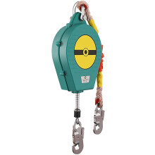 Self Retracting Lifeline 7M Fall Protection Lanyard with Double Brake System and Steel Hook for Roof Construction Safety