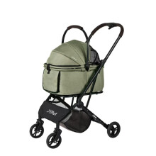 JoPet Pet Stroller for Small and medlium Dogs, Dog Cat Stroller, Foldable carts, Carrier, One-Hand Automatic Folding, Puppy, Detachble Carrier (Misty