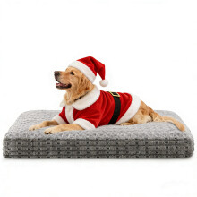 Heymamba Extra Large Dog Bed Grey XXL Dog Crate Mat with Detachable Cloth Cover, Dog Beds Washable Cage Mattress, XL Dog Pillow Bed Waterproof Crate