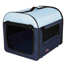 TRIXIE Dog Crate Basic ? Size XS: 32 x 32 x 47 cm ? Soft Travel Crate with Mesh Panels, Fleece Base, Outer Pockets, Ground Pegs and Carry Bag ? Indoor