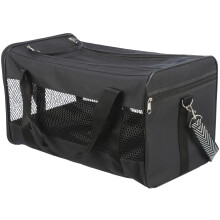 TRIXIE shoulder and carrier bag Ryan, for dogs and cats, 30 x 30 x 54 cm, black, 28851, with integrated short leash, mesh inserts for air circulation,