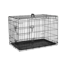 Ribelli Dog Transport Box - Powder-Coated and Foldable - Metal Dog Cage in 2 Sizes - Pet Cage with 2 Doors and Carry Handles - Load Capacity up to 43