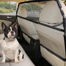 Escape-Proof Car Dog Guard for 2nd & 3rd Row Seats & Cargo Area - Anti-Scratch, See-Through Mesh Barrier for Small Truck, SUV & All Vehicles