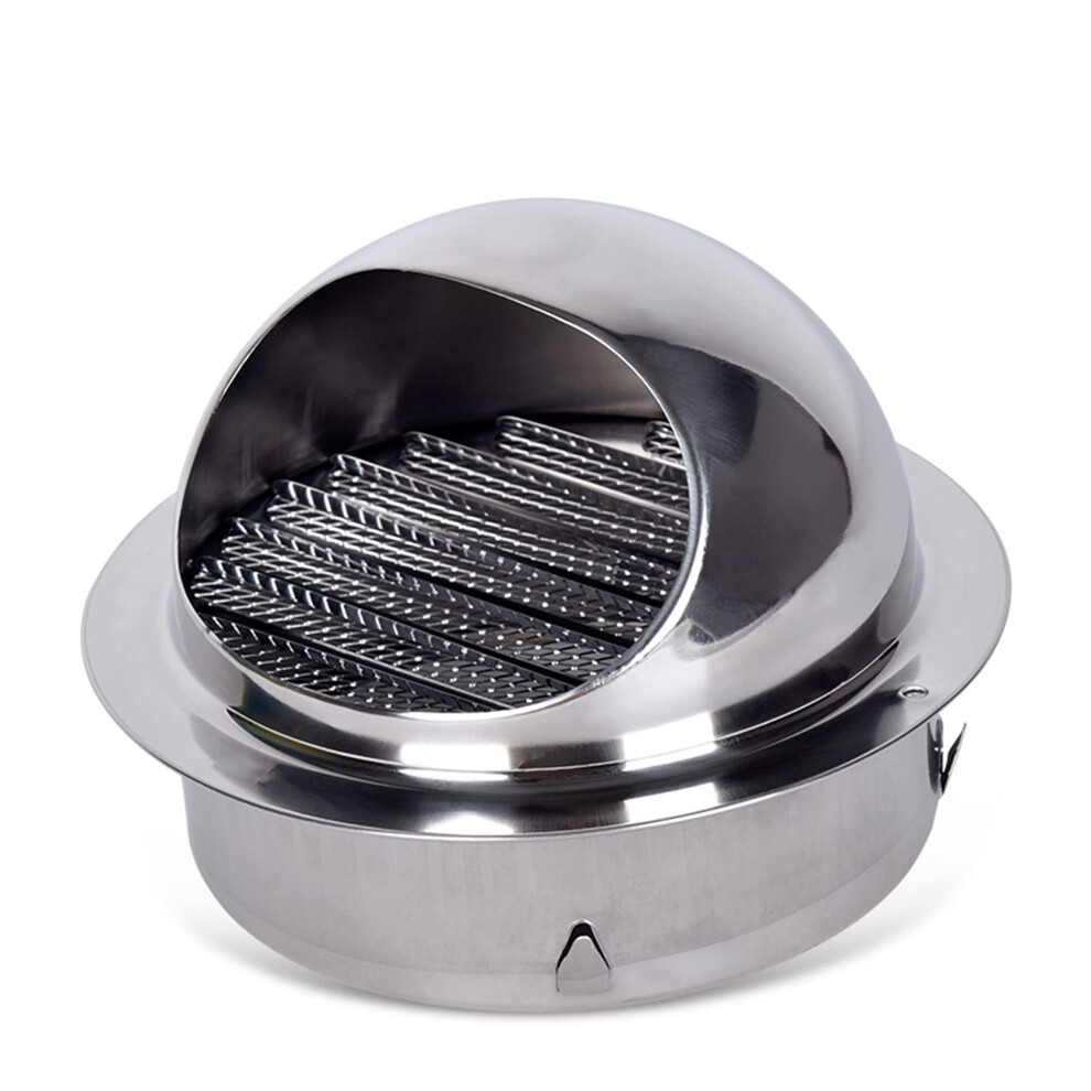 304 Stainless Steel Exterior Wall Vent Cover, Weatherproof Dome Exhaust Grill For Kitchen Bathroom 7.1In 9070919424892