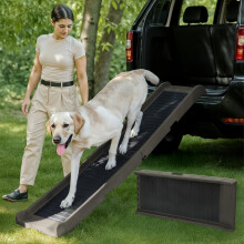 Dog Ramp for Car - 68,5" Long & 15" Wide - Rubber Anti-Slip Dog ramps for large dogs - Stable Dog Car Ramp 190 Pounds Capacity - Foldable Pet Ramp for
