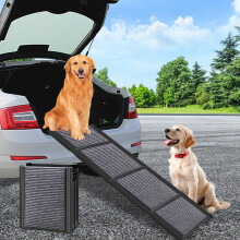 DYUEE Dog Ramp for Cars, Extra Long 170cm, Black, Metal, Up to 150kg, Folding, Anti-Slip Surface, Long Dog Steps for Large Dogs & SUVs
