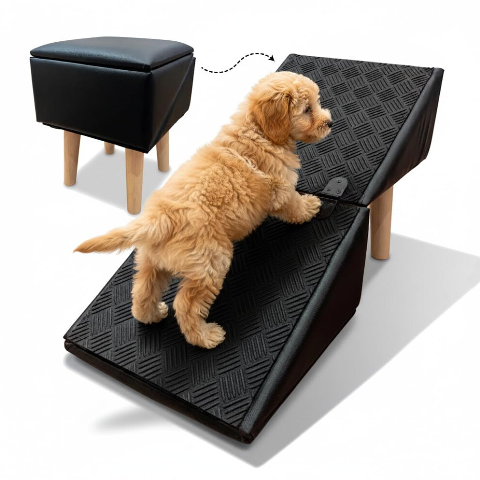 Folding Ottoman Dog Ramp for Sofa, Couch & Bed, Dog Ramp for Old Dogs, Injured Pets or Puppies