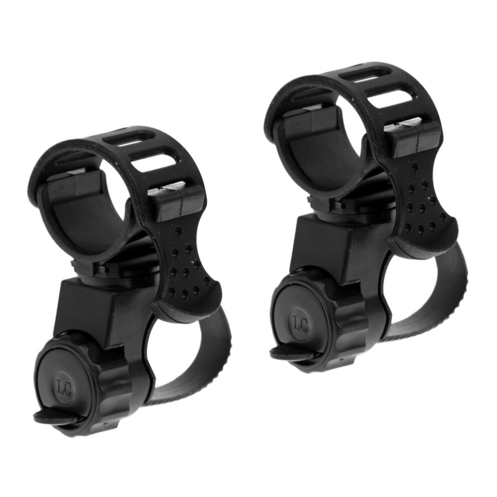 2Pcs 360 Rotating Bike Handlebar Mount With Scratchproof Grip For Mountain Bicycle Flashlight 9070919424991