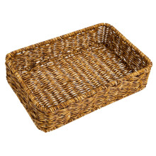 Woven Plastic Kitchen Utensil Organizer Basket with Deep Storage for Cutlery Forks and Knives