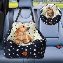 2 in 1 Dog Car Seat Washable and Stain Resistant Pet Booster Seat for Small and Medium Dogs Cats Super Soft PP Cotton Travel Safety Pet Car Seat with