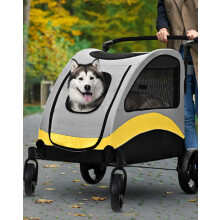 BingoPaw Extra Large Dog Buggy, Portable Dog Stroller 4 Wheels for Large Dogs Pet Cat Travel Carriage Stroller Breathable Carrier Upload to 55KG