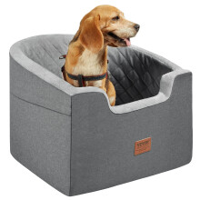 VEVOR Dog Car Seat, Waterproof Dog Booster Seat for Car with a Storage Pocket, Clip-On Safety Leash and Sponge Filling, Pet Bed for Small & Medium