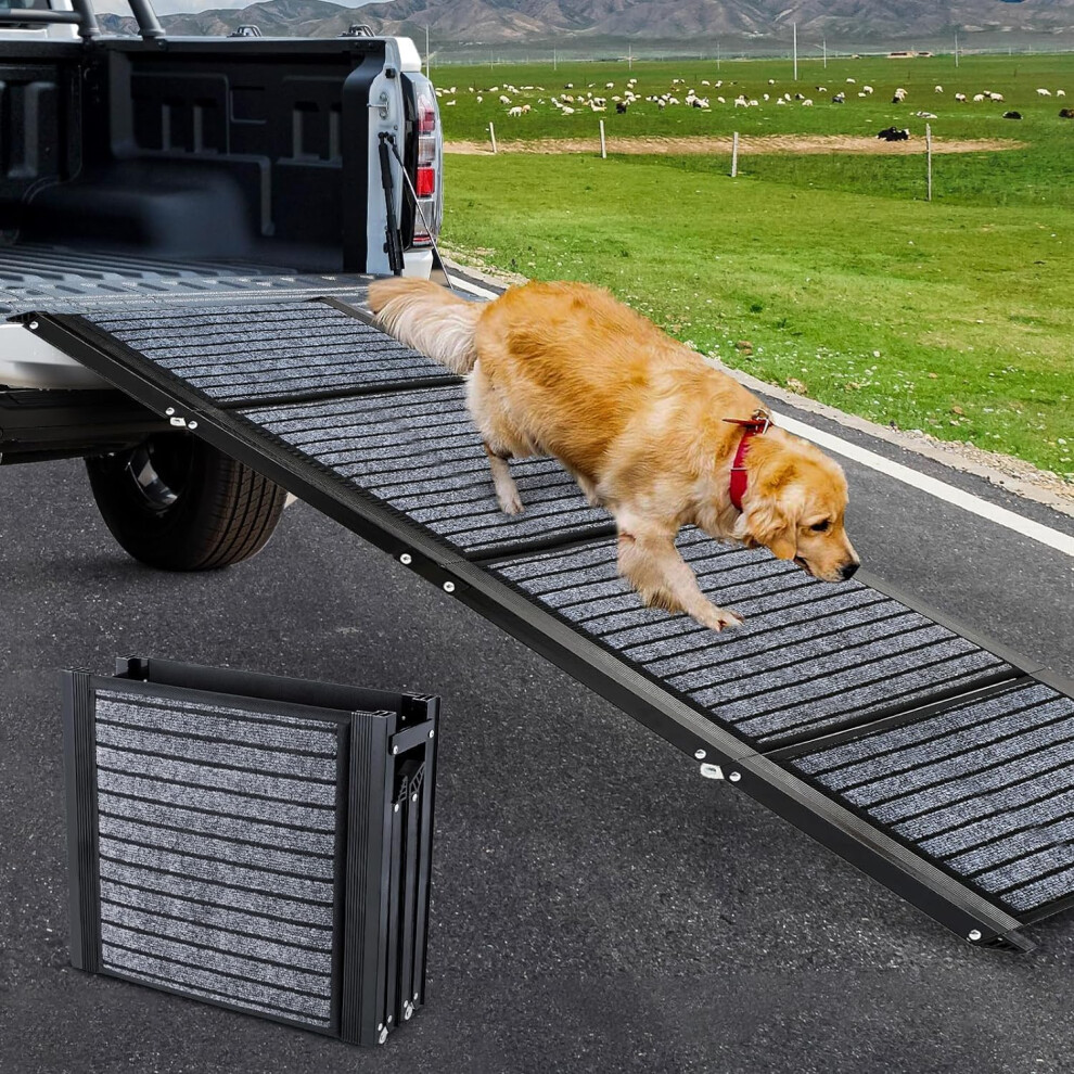 Furggis Longest 180Cm Portable Dog Ramp With Anti-Slip Rug Surface For Large & Medium Pets - Folding Stairs Up To 127Kg For Car, Suv & Truck