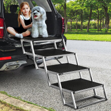 Extra Wide Dog Ramps for Cars,48.2cm Widen Dog Steps for Large Pets with Non-Slip Surface,Portable Aluminum Folding Pet Ramp,Lightweight Stairs for