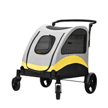 4 Wheels Pet Stroller Breathable Large Dog Pushchair Cat and Dog Trolley with 78cm Entry Door Load Up to 42kg