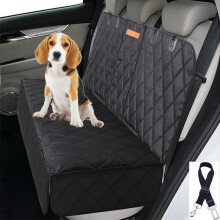 GoBuyer Dog Car Seat Cover Protector Liner for Car Boot and Back/Rear Seat Accessories - Isofix Compatible, Universal & Non-slip and Openings for Seat