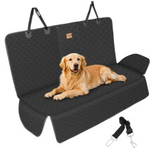 KYG Dog Car Seat Cover with Armrest Opening, Waterproof & Scratch-proof Rear Seat Cover for Dogs, Universal Fit, 135 * 130cm, Black (Not Compatible