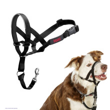 HALTI Headcollar Size 2 Black, UK Bestselling Dog Head Harness to Stop Pulling on the Lead, Easy to Use, Padded Nose Band, Adjustable & Reflective,
