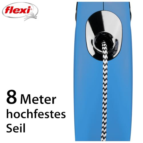 flexi flexi New Classic Cord Retractable Lead Blue Medium 8m 20kg 2