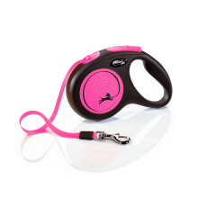 Flexi - CL21T5-251 -S Neop - Leave for dogs - Board of Cat - New Neon M Tape 5 m, Black/Neon Pink