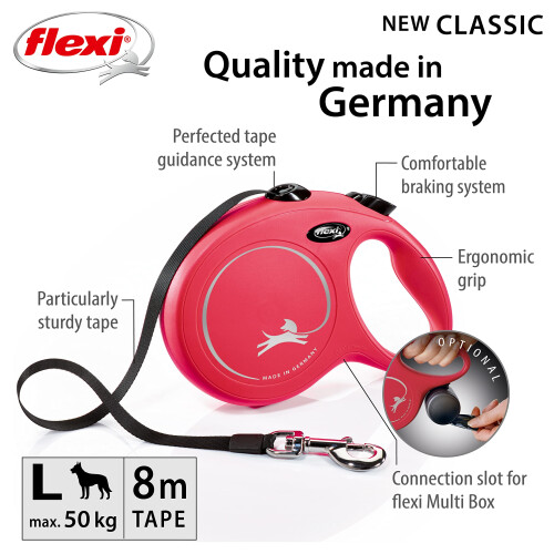 flexi flexi New Classic flexi Lead with Tape, Large, 8 m, Red 1