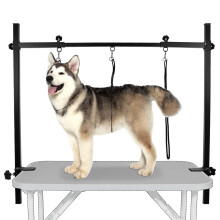 LEIBOU Dog Grooming Arm H-Shape Pet Dog Grooming Table Arm with 3 Noose and Clamp for Dogs and Cats Heavy Duty Aluminum Alloy Frame with 35.4?
