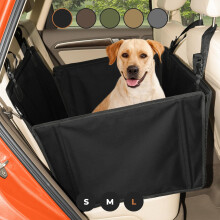 Wuglo Extra Stable Dog Car Seat with Seat Belt ? Waterproof and Robust Design for the Back Seat with 4 Fastening Straps for Medium-Large Dogs up to 26