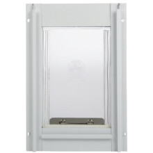 Ideal Pet Products Deluxe Aluminum Pet Door with Telescoping Frame, Super Large, 15" x 20" Flap Size, White