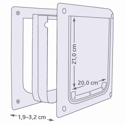 Trixie TRIXIE 2-Way Dog Flap, 25 x 29 cm, White 1