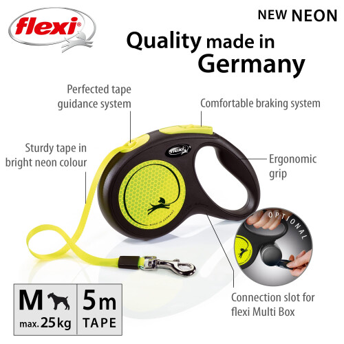 flexi flexi New Neon M Tape 5 m black/neon yellow 1