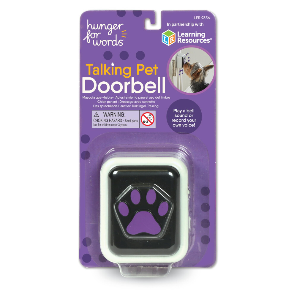 Hunger For Words Talking Pet Doorbell - 1 Piece Doorbell For Dogs, Doggie Doorbell, Perfect For Dog Training, Dog Buttons For Communication, Multi 5051222124468