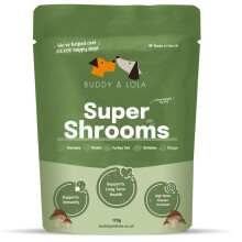 Buddy & Lola Super Shrooms 5 Mushroom Blend For Dogs, High Beta Glucan For Dogs, Immunity Booster and Holistic Dog Health Supplement, Mushroom