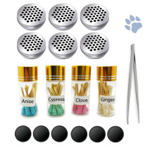 INNOYUMLIN Dog Scent Work Tins Training Kit Nose Work Containers Magnetic dots Scent Work for Dogs Training Smell Aluminum Cans (6 tins+4 scent work