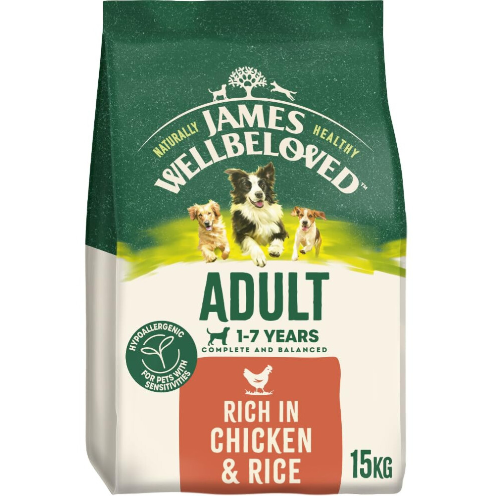 James Wellbeloved Adult Dog Food With Chicken And Rice 15Kg