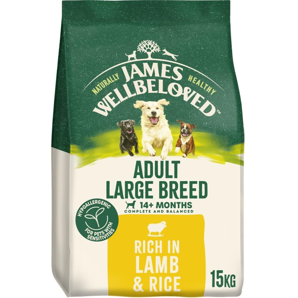 James Wellbeloved Dog Adult Hypoallergenic Dry Food Large Breed Lamb And Rice 15 Kg