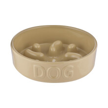 Mason Cash Cane Ceramic Slow Feeder Dog Bowl | Stoneware Pet Bowl with Raised Ridges for Healthy Digestion | Durable & Dishwasher Safe | Ideal for