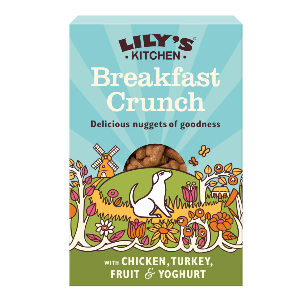 Lily's Kitchen Natural Adult Dry Dog Food - Breakfast Crunch Chicken, Turkey & Yoghurt - Complete Meal Recipes (6 Boxes X 800G)