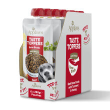 Applaws Taste Toppers 100% Natural Dog Food Topper, Beef Bone Broth for Dry Dog Food 6 x 200g Pouch