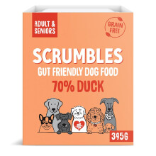 Scrumbles Natural Wet Dog Food, Grain Free Recipe with 70% Duck and Slippery Elm, 7x 395g