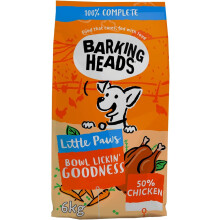 Barking Heads Complete Dry Dog Food 6kg - Adult Little Paws (Small Breed) Bowl Lickin' Goodness Chicken - Natural Everyday Immunity & Vitality - Vet