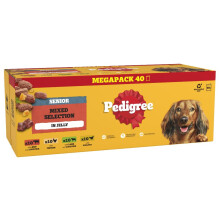 PEDIGREE Senior Dog Food Pouches Chunks in Jelly 40 x 100 g Multipack