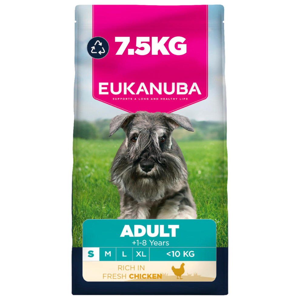 Eukanuba Fresh Chicken - Complete Dry Dog Food - For Adult Small Breed Dogs 7.5Kg