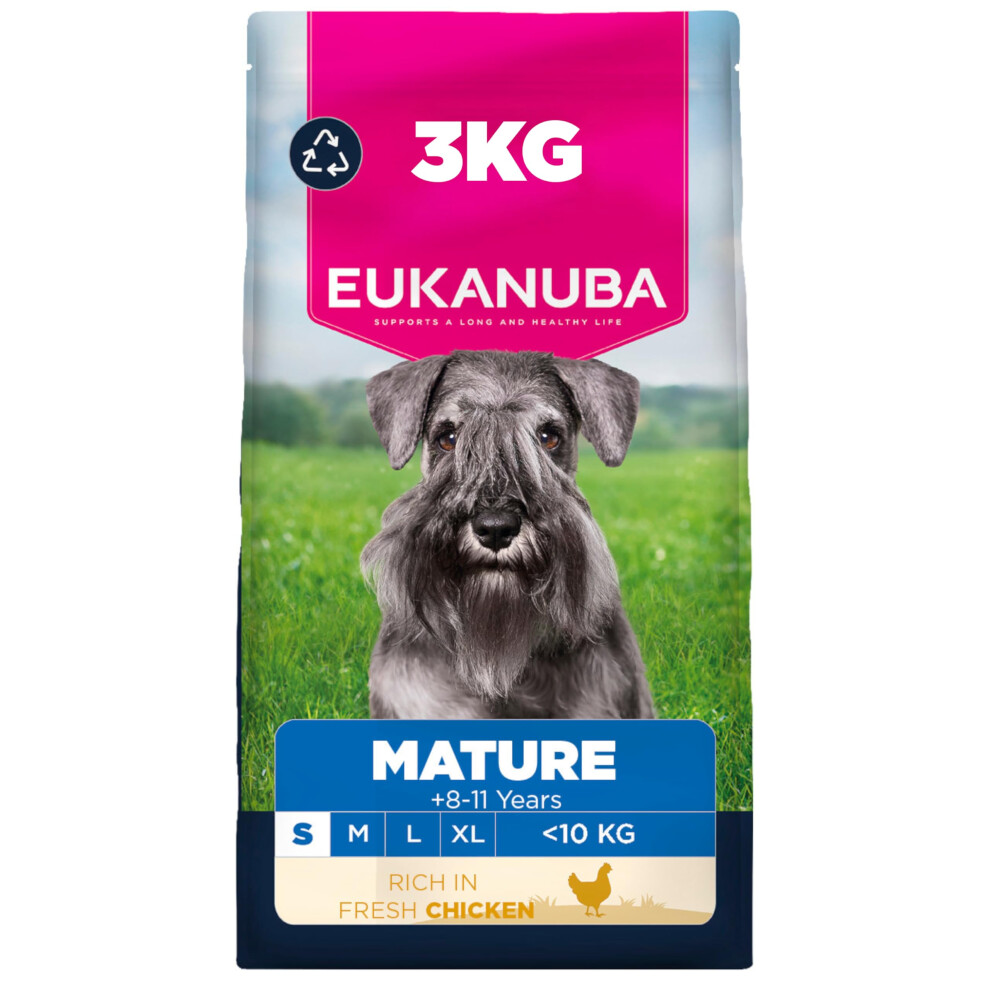 Eukanuba Fresh Chicken - Complete Dry Dog Food - For Mature Senior Small Breed Dogs 3Kg