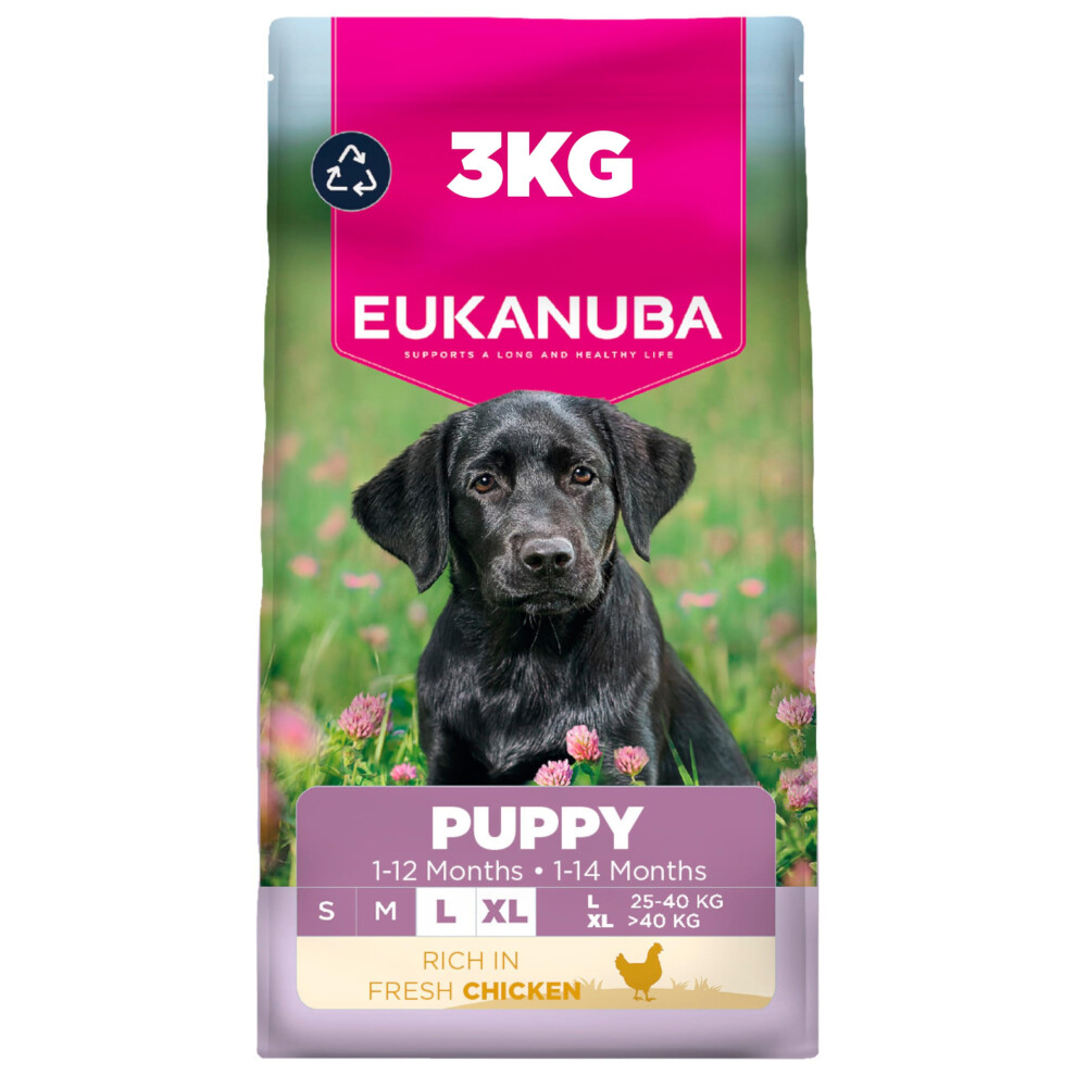 Eukanuba Fresh Chicken - Complete Dry Puppy Food - For Large & Giant Breed Dogs 3Kg