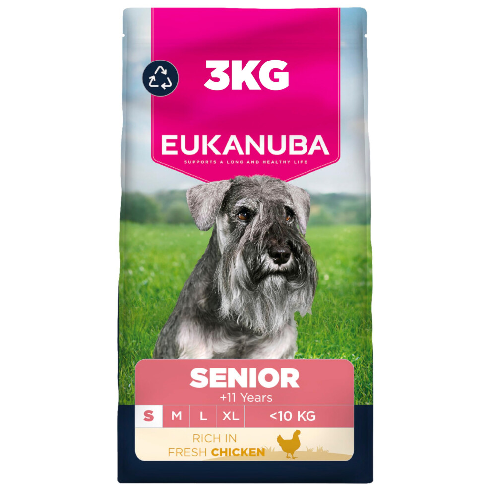 Eukanuba Fresh Chicken - Complete Dry Dog Food - For Senior Small Breed Dogs 3Kg