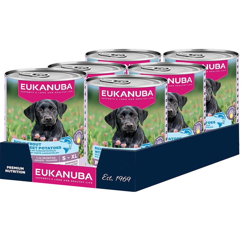 Eukanuba Puppy Free Wet Dog Food Trout & Sweet Potato 6 X 400G Grain